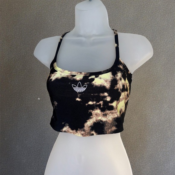 New Small‎ Adidas Tie Dye Cropped Tank Top Spaghetti Straps Grunge Patterned - Picture 5 of 6